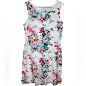 Cotton floral sheath sleeveless dress, Size 38/S-M, lined Pretty Feminine Summer